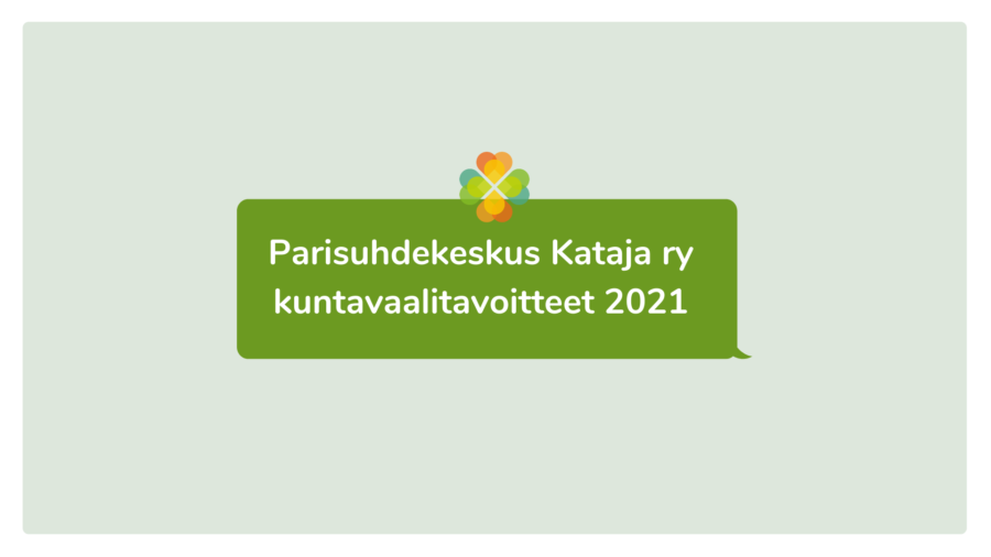 puhekupla tekstillä: kuntavaalitavoitteet 2021