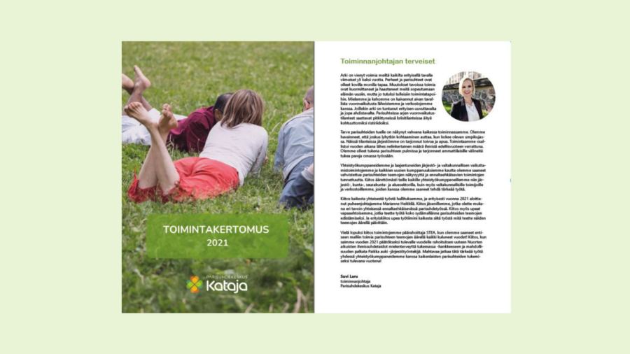 Toimintakertomus ensimmäinen aukeama